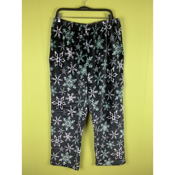 Fashion by Mirabean Fleece Pajama Langue Pants Sz XL Snow Holiday Christmas Soft - Picture 1 of 8
